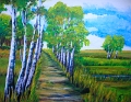 Birkenweg im Moor Acryl 40x50