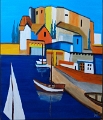 Mediterraner Hafen 50x60 Acryl