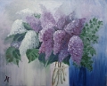 Fliederstrauss Oel 30x40