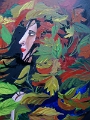 Herbstfrau Acryl 30x50