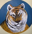 Tigerkopf rund 50 Acryl